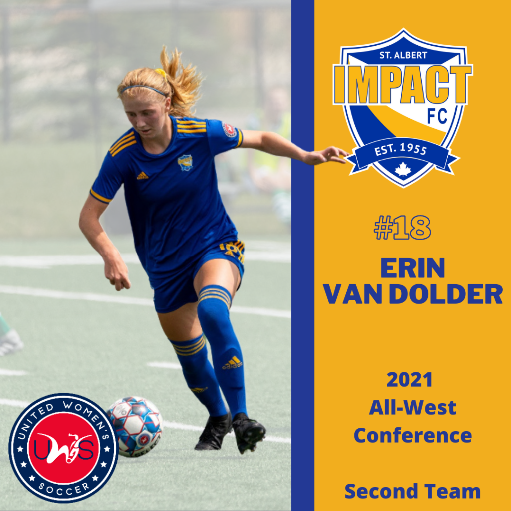 #18 Erin Van Dolder, 2021 All-West Conference 2nd Team All Star